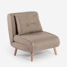 Sillón cama plegable de tela con patas de madera Miriam 