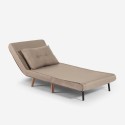 Sillón cama plegable de tela con patas de madera Miriam 