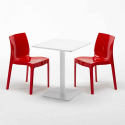 Mesa Cuadrada Blanca 60x60 cm con 2 Sillas De Colores Ice Lemon Compra