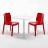 Mesa Cuadrada Blanca 60x60 cm con 2 Sillas De Colores Ice Lemon Compra