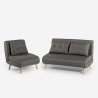 Conjunto de sofá cama de 2 plazas modelo escandinavo + sillón reclinable de tela Sienna Rebajas