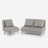 Conjunto de sofá cama de 2 plazas modelo escandinavo + sillón reclinable de tela Sienna Descueto