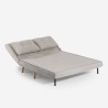 Conjunto de sofá cama de 2 plazas modelo escandinavo + sillón reclinable de tela Sienna 