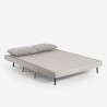 Conjunto de sofá cama de 2 plazas modelo escandinavo + sillón reclinable de tela Sienna 