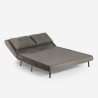 Conjunto de sofá cama de 2 plazas modelo escandinavo + sillón reclinable de tela Sienna 