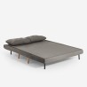 Conjunto de sofá cama de 2 plazas modelo escandinavo + sillón reclinable de tela Sienna 
