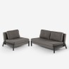 Conjunto de sillón plegable + sofá cama de dos plazas de tela Elysee Rebajas