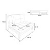 Conjunto de sillón plegable + sofá cama de dos plazas de terciopelo Elysee 