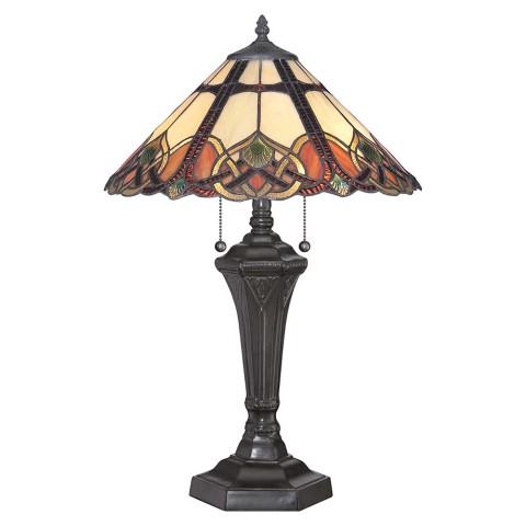 Lámpara de mesa estilo Tiffany clásica con pantalla de colores Cambridge Promoción