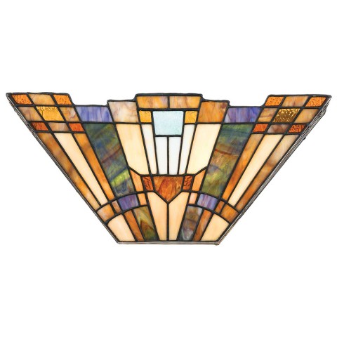 Lámpara de pared estilo Tiffany aplique de cristal con 2 luces Inglenook Promoción