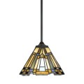 Lámpara colgante de techo Tiffany pantalla vidrio de colores Inglenook Promoción