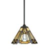 Lámpara colgante de techo Tiffany pantalla vidrio de colores Inglenook Promoción