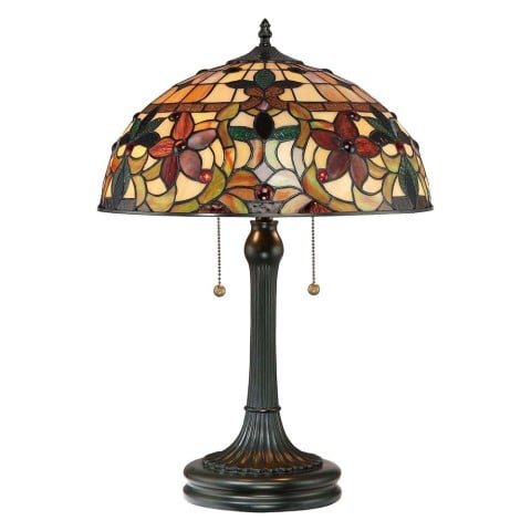 Lámpara de mesa clásica estilo Tiffany con 2 luces para el despacho Kami Promoción