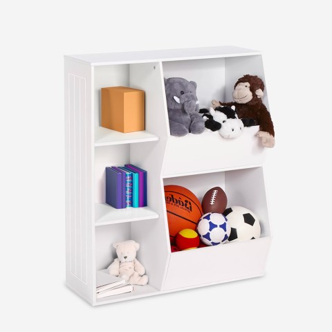 Mueble para juguetes habitación infantil blanco con compartimentos Lutelle Promoción