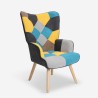 Set sillón patchwork + puff reposapiés estilo escandinavo Chapty Plus Elección