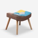 Set sillón patchwork + puff reposapiés estilo escandinavo Chapty Plus Modelo