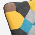 Set sillón patchwork + puff reposapiés estilo escandinavo Chapty Plus Coste