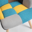 Set sillón patchwork + puff reposapiés estilo escandinavo Chapty Plus Compra