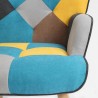Set sillón patchwork + puff reposapiés estilo escandinavo Chapty Plus 