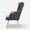 Set sillón patchwork + puff reposapiés estilo escandinavo Chapty Plus Medidas