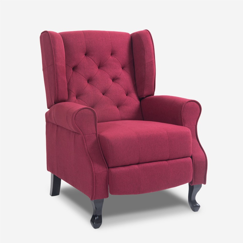 Sillón relax bergère reclinable moderno tapizado en tela Ethron Class Promoción