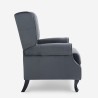 Sillón bergère de salón reclinable en terciopelo Ethron Lux 