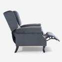 Sillón bergère de salón reclinable en terciopelo Ethron Lux 