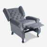 Sillón bergère de salón reclinable en terciopelo Ethron Lux 