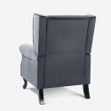 Sillón bergère de salón reclinable en terciopelo Ethron Lux 