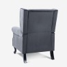 Sillón bergère de salón reclinable en terciopelo Ethron Lux 