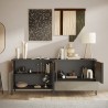 Aparador moderno de madera para salón, 4 puertas y 1 cajón, 206x40x86cm Adhele Medidas