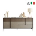 Aparador moderno de madera para salón, 4 puertas y 1 cajón, 206x40x86cm Adhele Descueto