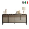 Aparador moderno de madera para salón, 4 puertas y 1 cajón, 206x40x86cm Adhele Descueto