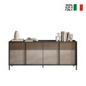 Aparador moderno para sala de estar y cocina 4 puertas 206x40x86cm Solna Descueto