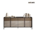 Aparador moderno para sala de estar y cocina 4 puertas 206x40x86cm Solna Promoción