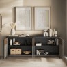 Aparador moderno para sala de estar y cocina 4 puertas 206x40x86cm Solna Medidas