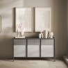 Aparador moderno de cocina y salón en madera 156x40x86cm 3 puertas Pitea Oferta