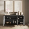 Aparador moderno de cocina y salón en madera 156x40x86cm 3 puertas Pitea Modelo