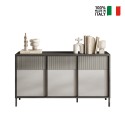 Aparador moderno de cocina y salón en madera 156x40x86cm 3 puertas Pitea Descueto