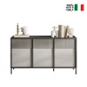 Aparador moderno de cocina y salón en madera 156x40x86cm 3 puertas Pitea Descueto