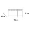 Aparador moderno de cocina y salón en madera 156x40x86cm 3 puertas Pitea Medidas
