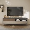 Mueble para TV moderno de pie 205x40x44 cm con 2 puertas y cajón Jahn Rebajas