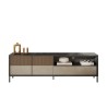 Mueble para TV moderno de pie 205x40x44 cm con 2 puertas y cajón Jahn Stock