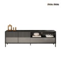 Mueble para TV moderno de pie 205x40x44 cm con 2 puertas y cajón Jahn Promoción