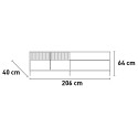 Mueble para TV moderno de pie 205x40x44 cm con 2 puertas y cajón Jahn Medidas