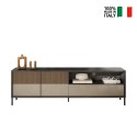 Mueble para TV moderno de pie 205x40x44 cm con 2 puertas y cajón Jahn Descueto