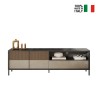 Mueble para TV moderno de pie 205x40x44 cm con 2 puertas y cajón Jahn Descueto