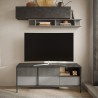 Mueble para TV de salón diseño moderno 2 puertas 1 cajón 156x40x64cm Saban Oferta