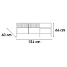 Mueble para TV de salón diseño moderno 2 puertas 1 cajón 156x40x64cm Saban Coste