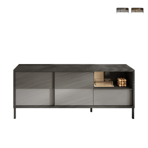 Mueble para TV de salón diseño moderno 2 puertas 1 cajón 156x40x64cm Saban Promoción